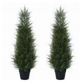 DR.Planzen 4 ft. Artificial Indoor/Outdoor Topiary Cedar Tree, Artificial Christmas Tree, Fake UV Resistant Potted Plants(Set of 2) Customer Return Review all pictures