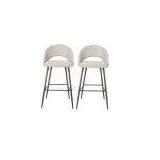 Glitzhome  Pale Grey Fabic/Leatherette Bar Stool with Tapered Metal Legs (Set of 2) Customer Return Review all pictures