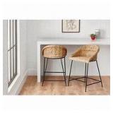 StyleWell 24 in. Natural Woven Hyacinth Counter Stool with Low Back 180 Customer Returns Review all Pictures