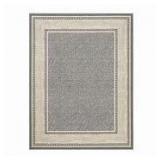 Ottomanson Ottohome Collection Non-Slip Rubberback Bordered 5x7 Indoor Area Rug, 5 ft. x 6 ft. 6 in., Gray Customer Return Review all pictures