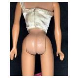 VINTAGE BRUNETTE BUBLE CUT BARBIE WITH PLAID SKIRT AND BLOUSE