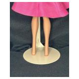 VINTAGE BLONDE BARBIE WITH PINK DRESS AND STAND