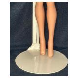 VINTAGE BLONDE BARBIE WITH STAND WEARING PLAID DRESS