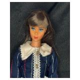 VINTAGE DARK BRUNETTE MOD BARBIE IN NAVY BLUE MINI DRESS FOR JAPANESE MARKET