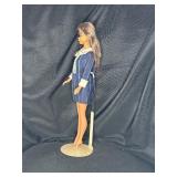 VINTAGE DARK BRUNETTE MOD BARBIE IN NAVY BLUE MINI DRESS FOR JAPANESE MARKET