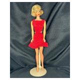 VINTAGE AMERICAN GIRL BLONDE BARBIE WITH DRESS AND STAND
