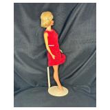 VINTAGE AMERICAN GIRL BLONDE BARBIE WITH DRESS AND STAND