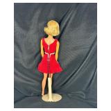 VINTAGE AMERICAN GIRL BLONDE BARBIE WITH DRESS AND STAND