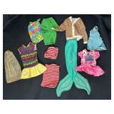 LOT OF DOLL CLOTHES WITH KEN SWEATER