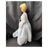 VINTAGE BLONDE 1958 BARBIE WITH BLUE NIGHTGOWN - BENDABLE LEGS