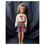 VINTAGE TAMMY DOLL WEARING LETTER SWEATER 10"