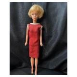 VINTAGE MARY MAKEUP BLONDE DOLL WITH RED DRESS