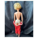 VINTAGE MARY MAKEUP BLONDE DOLL WITH RED DRESS