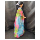 VINTAGE BRUNETTE DOLL WITH BEAUTIFUL DRESS