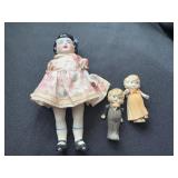 LOT OF THREE CERAMIC DOLLS