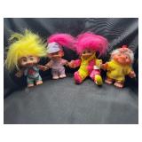 LOT OF FOUR TROLL DOLLS