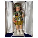 AMAZING FELT DOLL BY LENCI WEARING TENNIS OUTFIT IN BOX