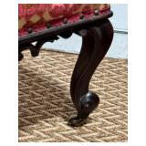 Antique Carved Rosewood Upholstered Chair