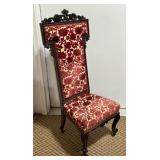 Antique Carved Rosewood Upholstered Chair