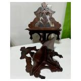 Pair of Antique Folding Walnut Wall Shelves