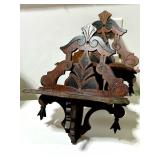 Pair of Antique Folding Walnut Wall Shelves