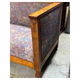 Antique Wood Framed Upholstered Sofa