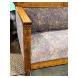 Antique Wood Framed Upholstered Sofa