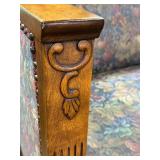Antique Wood Framed Upholstered Sofa