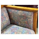 Antique Wood Framed Upholstered Sofa