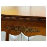 Antique Victorian Wooden Parlor Table with Bottom Shelf