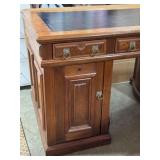 Antique Carved Twin Pedestal Desk