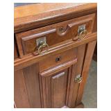 Antique Carved Twin Pedestal Desk