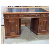 Antique Carved Twin Pedestal Desk