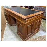 Antique Carved Twin Pedestal Desk