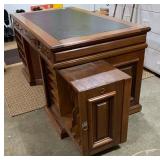 Antique Carved Twin Pedestal Desk