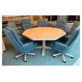 Octagon Game Table with Eight Chairs