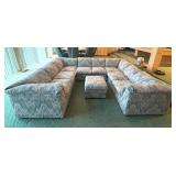 Vintage Conversation Sofa with Ottoman / Vintage Modular Sectional Sofa