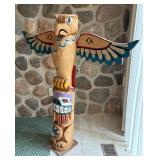 Hand Carved Wooden Totem Pole