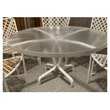 Brown Jordan Circular Glass Top Patio Table with Five Chairs