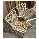 Brown Jordan Circular Glass Top Patio Table with Five Chairs