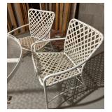 Brown Jordan Circular Glass Top Patio Table with Five Chairs