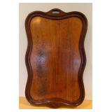 Large Vintage Wooden Decorative Tray with Baskets