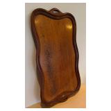 Large Vintage Wooden Decorative Tray with Baskets