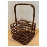 Large Vintage Wooden Decorative Tray with Baskets