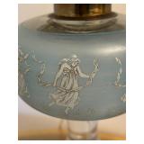 Vintage Cathedral Glass Lamp