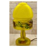 Bright Frosted Glass Topped Hand Painted Petite Lamp