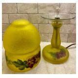 Bright Frosted Glass Topped Hand Painted Petite Lamp