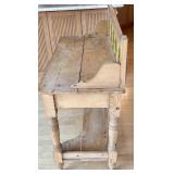 Beautiful Vintage Pine Wash Stand / Console Table Tile Back