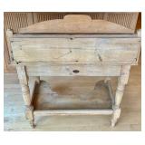 Beautiful Vintage Pine Wash Stand / Console Table Tile Back