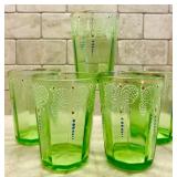 Five Vintage Victorian Juice Glasses